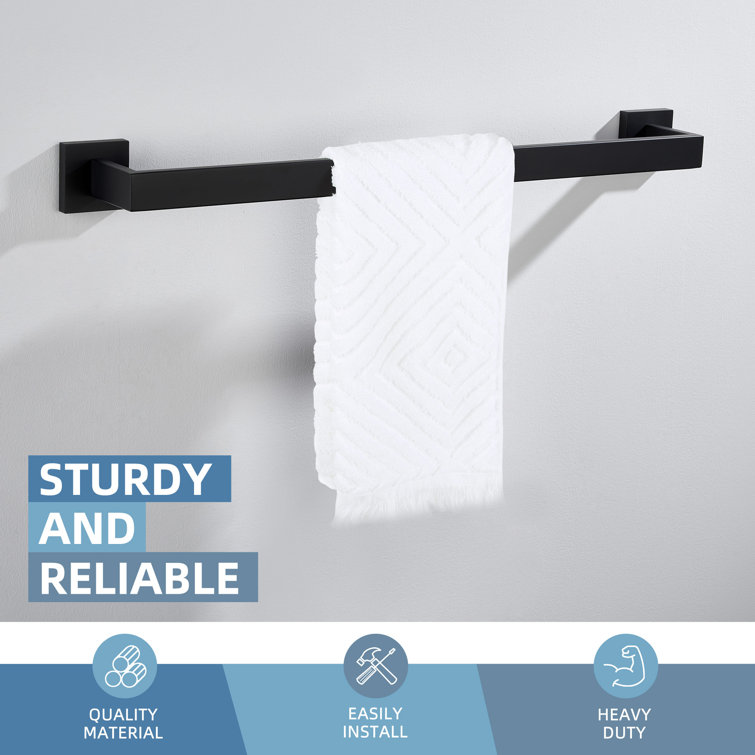 Matte Black Stainless Steel Wall Mounted Towel Bar