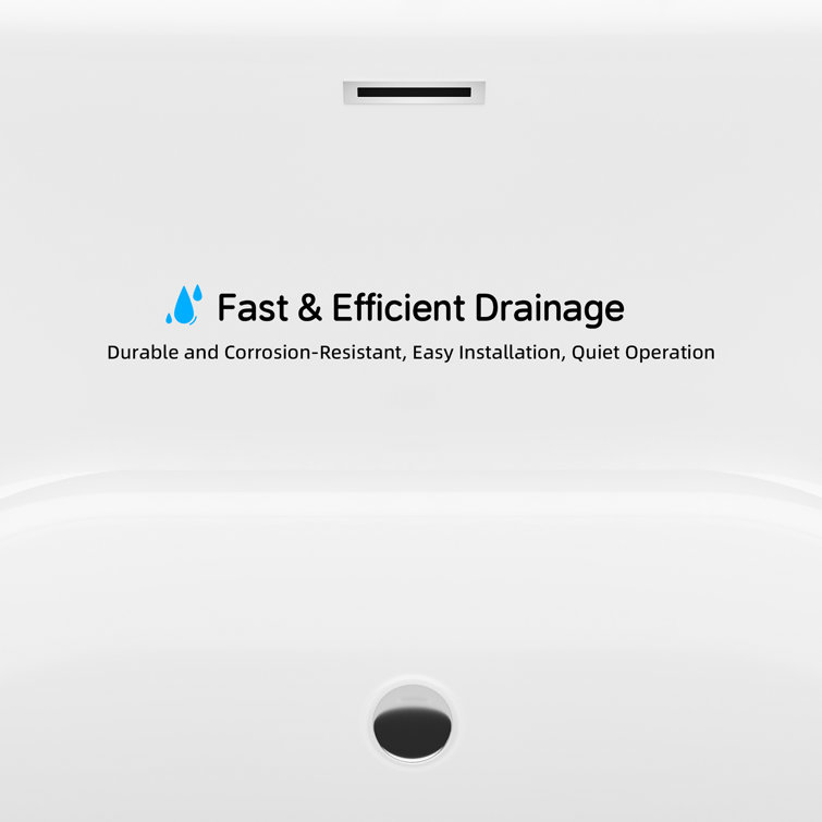 59" White Acrylic Freestanding Oval Soaking Bathtub