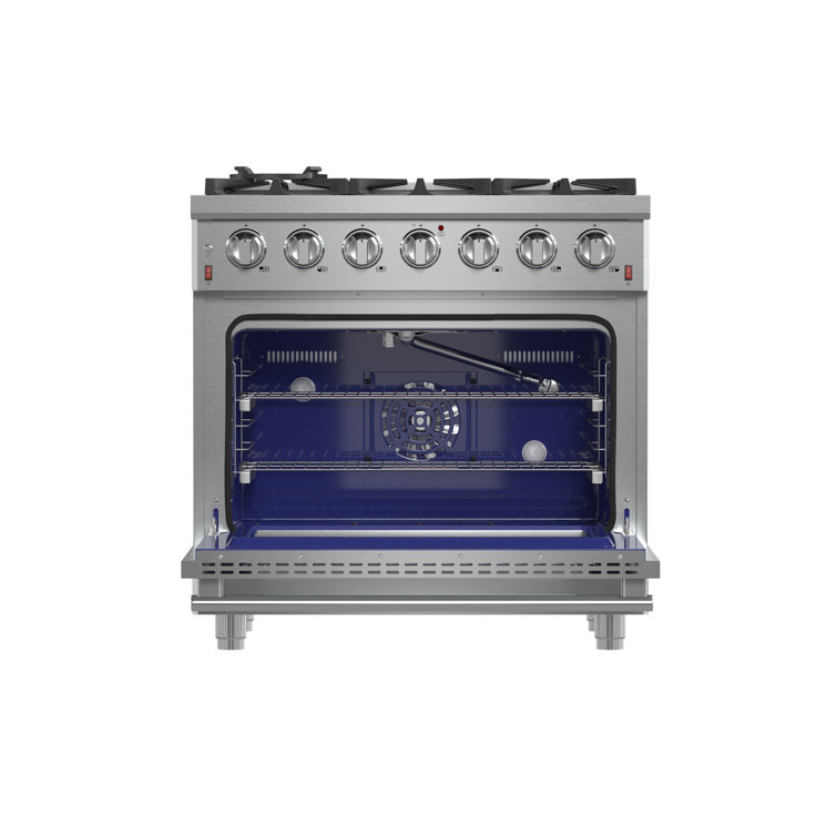Massimo 36-inch Stainless Steel Gas Range with Griddle