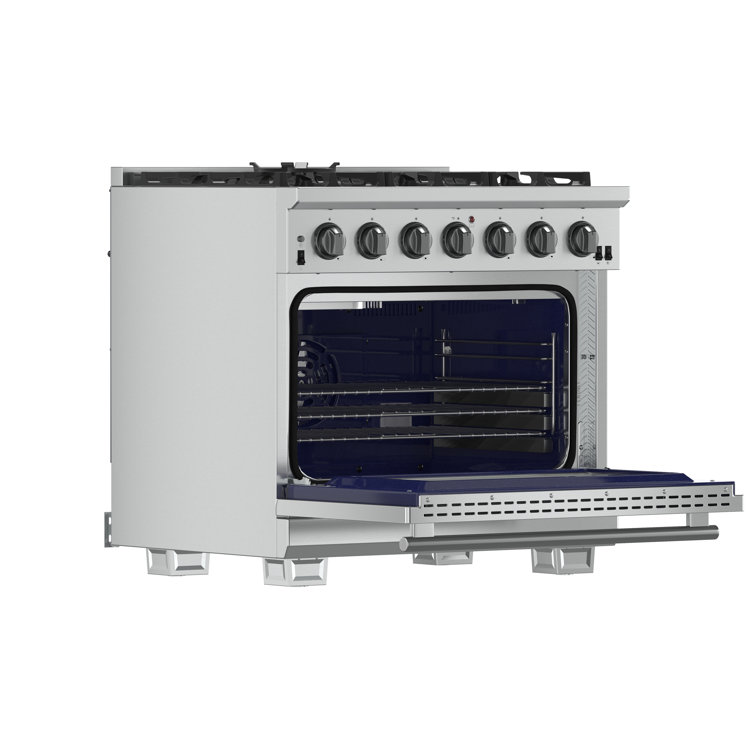 36" Stainless Steel Dual-Fuel Freestanding Gas Range