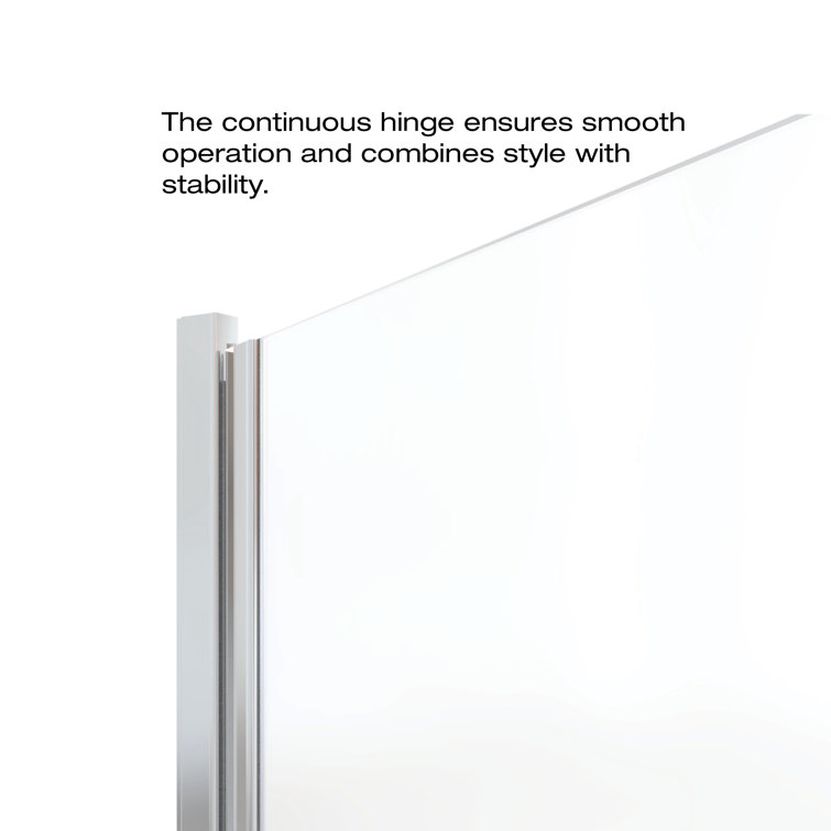 Infinity 34" x 76" Semi-Frameless Chrome Shower Door with Clear Glass