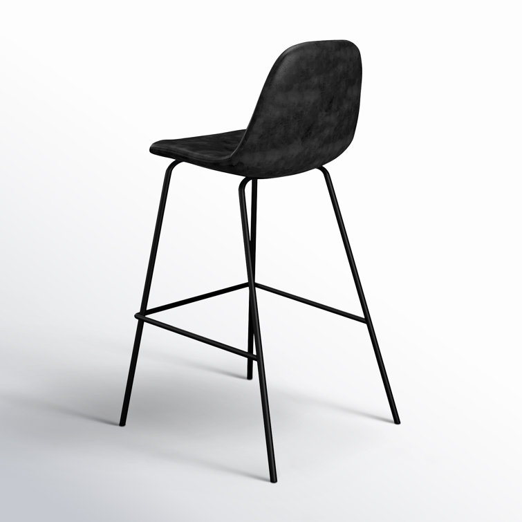 Maxine Vintage Black Metal Frame Vegan Leather Counter Stool