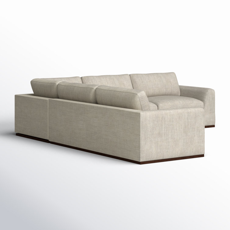Aldred Silver Contemporary 120" Flared Arm Sectional Sofa
