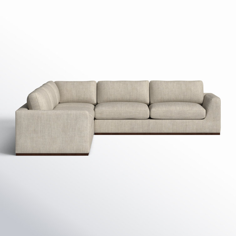 Aldred Silver Contemporary 120" Flared Arm Sectional Sofa