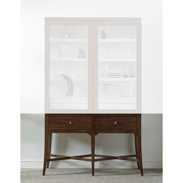 Modern Brown Wood Bar Cabinet with Glass Doors and Storage