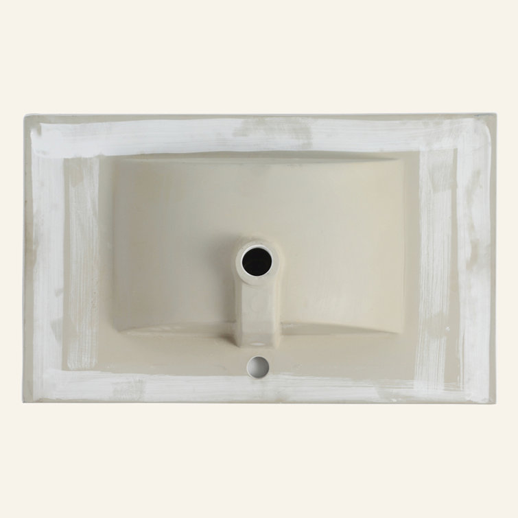 30 in. White Ceramic Rectangular Single Sink Bathroom Vanity Top
