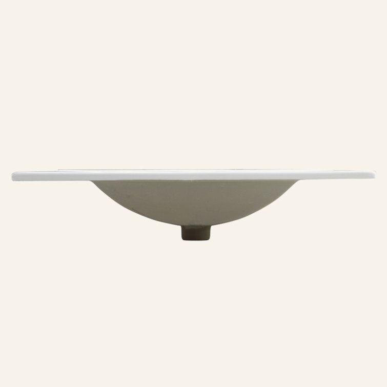 30 in. White Ceramic Rectangular Single Sink Bathroom Vanity Top