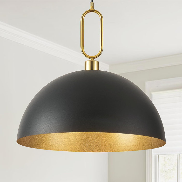 Vintage Black and Gold Dome Pendant Light for Kitchen Island