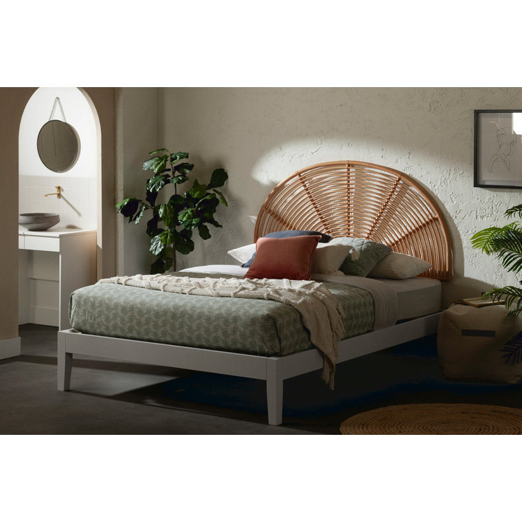 Natural Rattan Rainbow Wall-Mounted Full Headboard