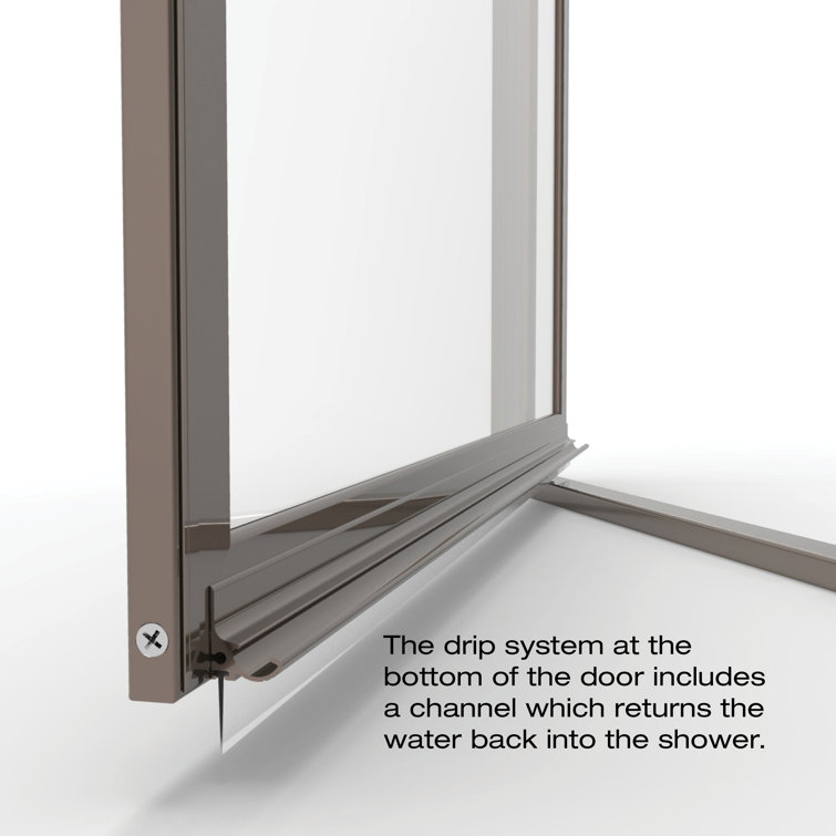 Sopora Oil-Rubbed Bronze Framed Pivot Shower Door with Rain Glass