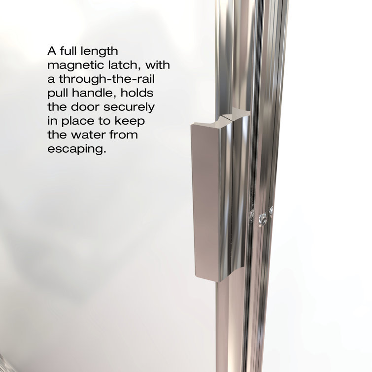 Sopora 67" High Silver Framed Pivot Shower Door