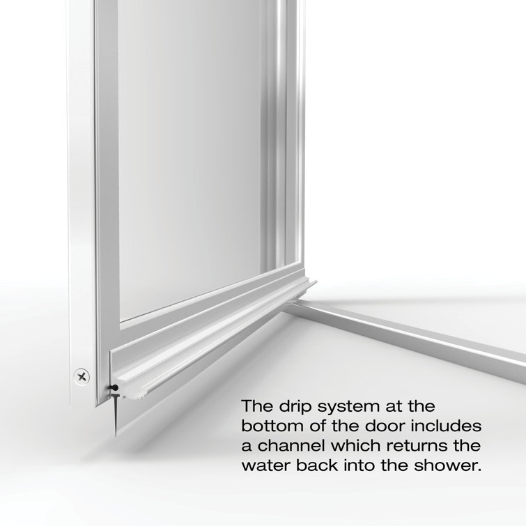 Sopora Brushed Nickel 67" Pivot Framed Shower Door with Clear Glass