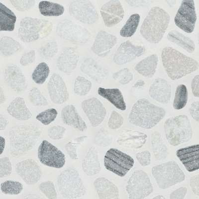 12" x 12" Black and White Marble Pebble Mosaic Tile