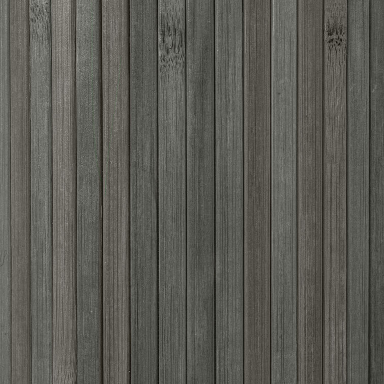 Gray 48" Painted Bamboo Wave Room Divider