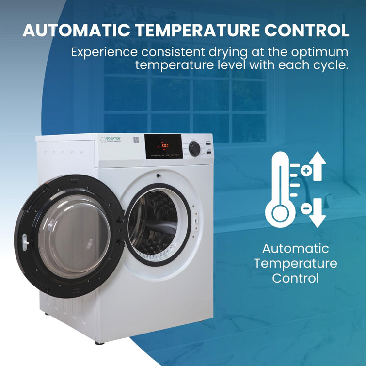 24" White Front-Load Vented Dryer with Moisture Sensing