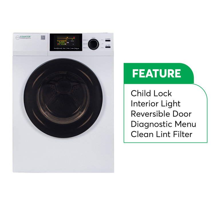 24" White Front-Load Vented Dryer with Moisture Sensing