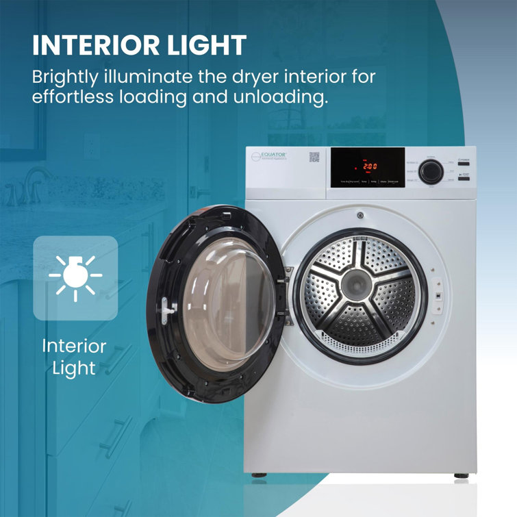 24" White Front-Load Vented Dryer with Moisture Sensing