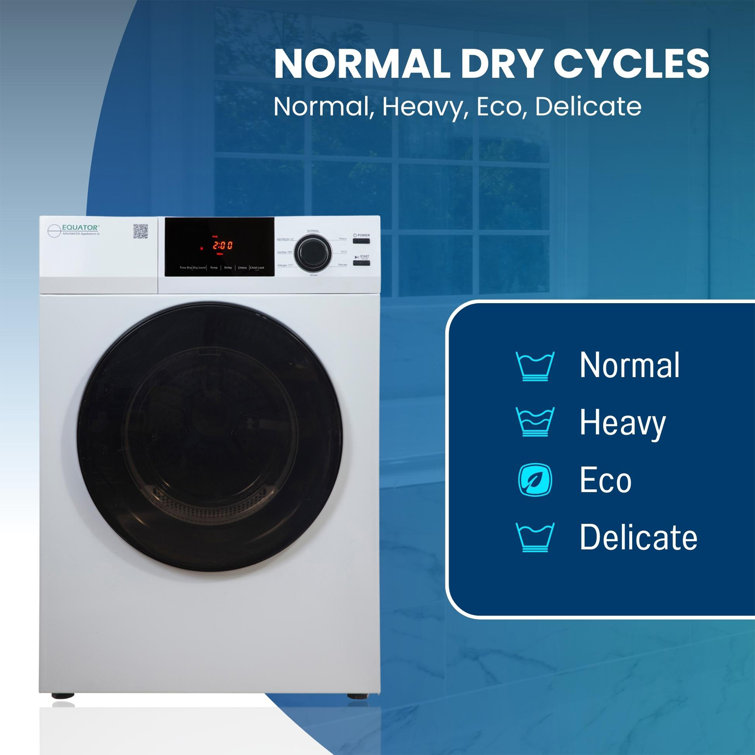 24" White Front-Load Vented Dryer with Moisture Sensing