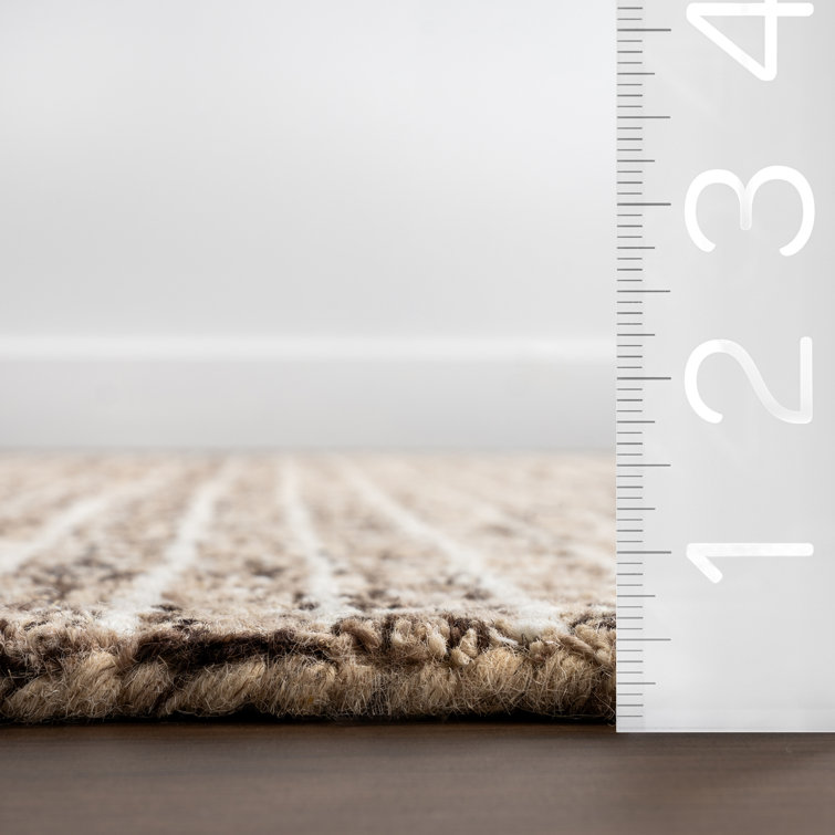 Hand-Tufted Brown Wool Checkered Runner Rug 2'6" x 8'