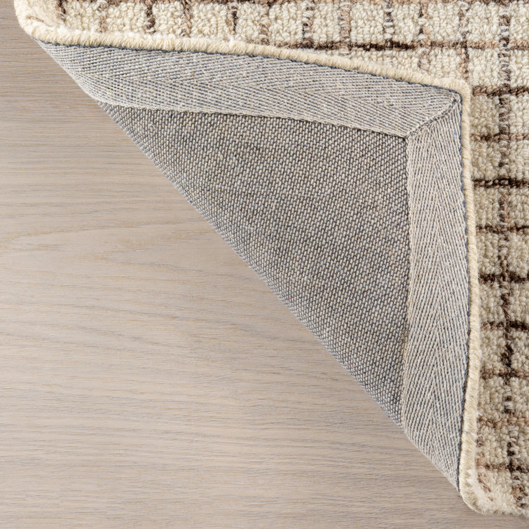 Melrose Cream and Brown Hand-Tufted Wool Runner Rug