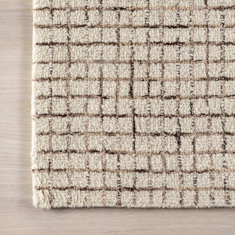 Melrose Cream and Brown Hand-Tufted Wool Runner Rug