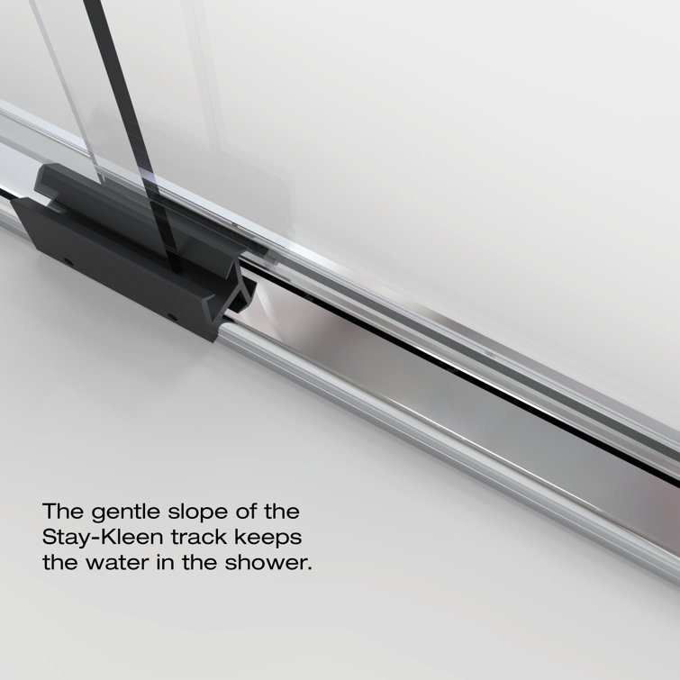 Infinity Chrome Semi-Frameless Tub Door with Towel Bars
