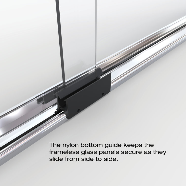 Infinity Chrome Semi-Frameless Tub Door with Towel Bars