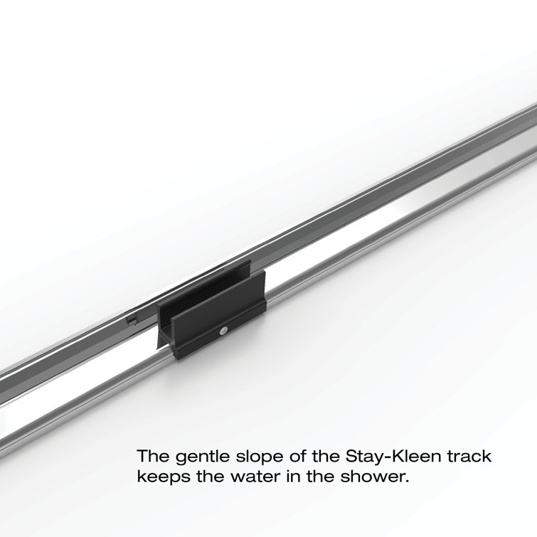 Deluxe 56" x 71.5" Chrome Framed Sliding Shower Door with Clear Glass