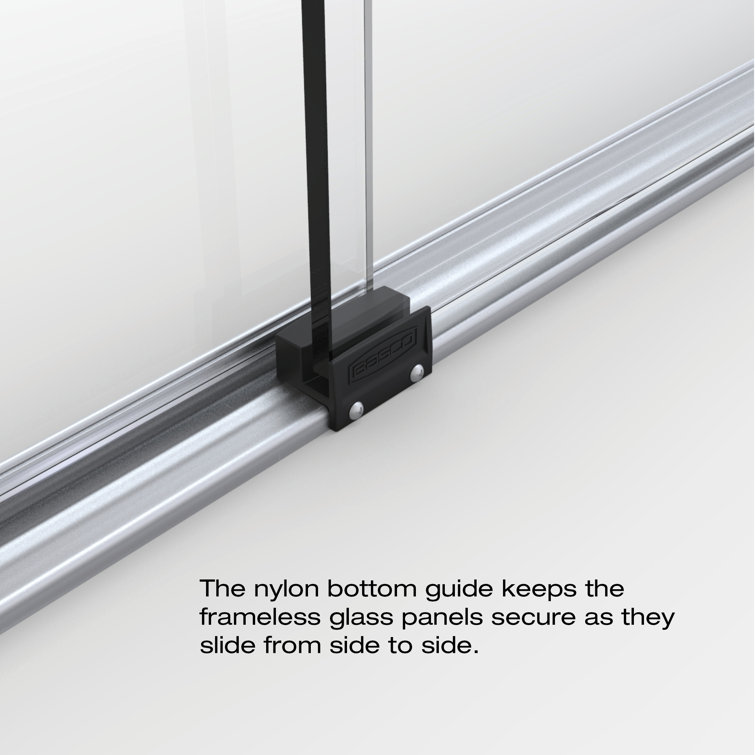 Celesta Brushed Nickel Semi-Frameless Sliding Shower Door with Clear Glass