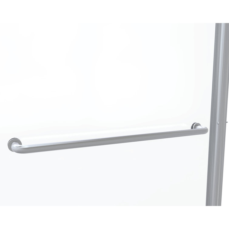 Celesta Brushed Nickel Semi-Frameless Sliding Shower Door with Clear Glass