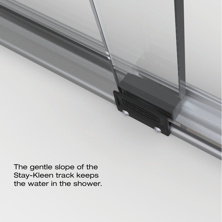 Celesta Brushed Nickel Semi-Frameless Sliding Shower Door with Clear Glass