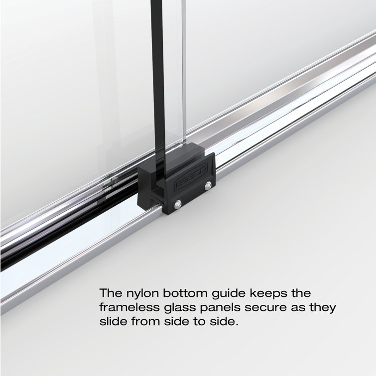 Celesta 60" x 71.25" Semi-Frameless Sliding Shower Door in Chrome with Clear Glass
