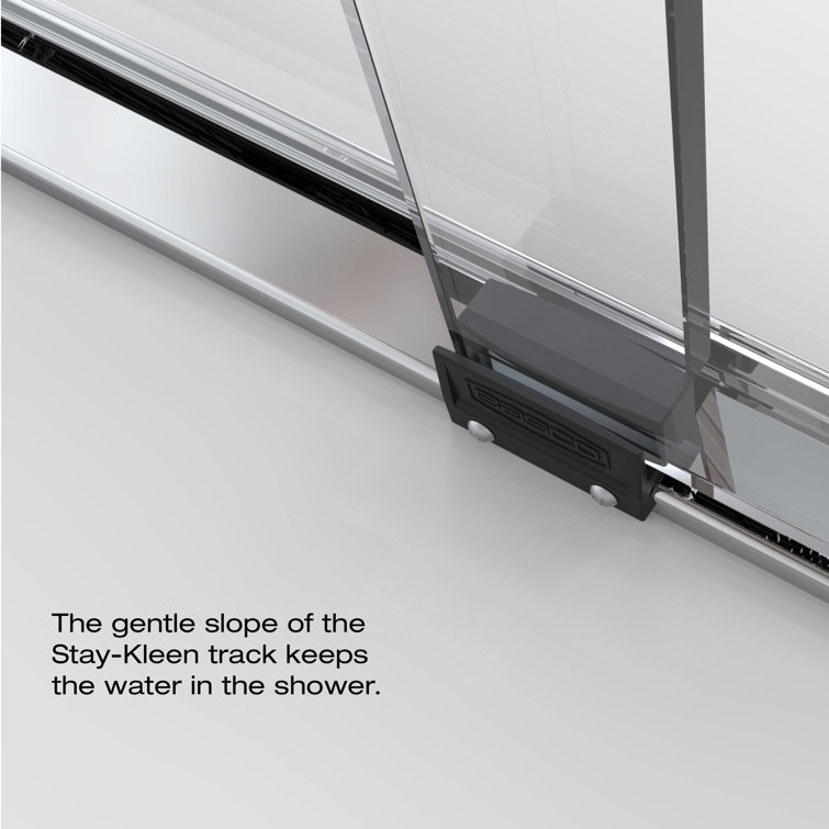 Celesta 60" x 71.25" Semi-Frameless Sliding Shower Door in Chrome with Clear Glass