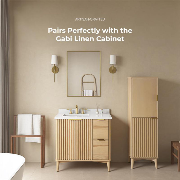 Ronson 36" Rustic Ash Single Sink Scandinavian Bathroom Vanity