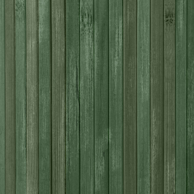 Sage Green Painted Bamboo Wave Room Divider, 24" x 98"