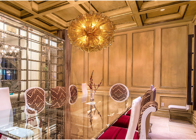 Glam Gold Leaf 16-Light Geometric Glass Chandelier