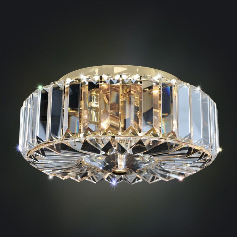 Julien Gold and Crystal Drum Flush Mount Light