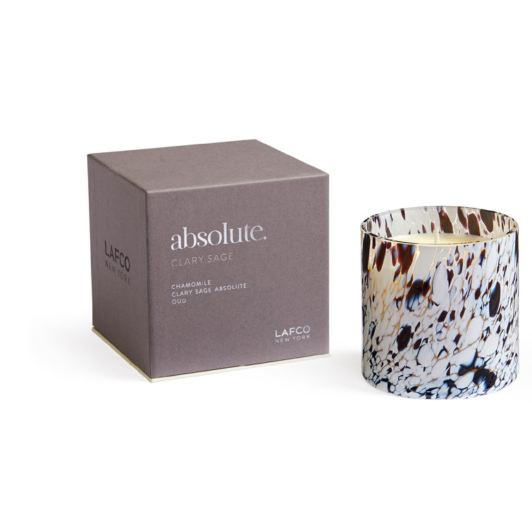 Hand-Blown Glass Clary Sage Scented Soy Candle