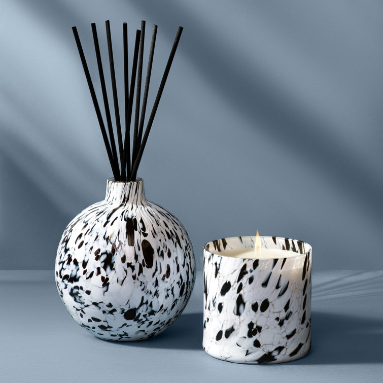Hand-Blown Glass Clary Sage Scented Soy Candle