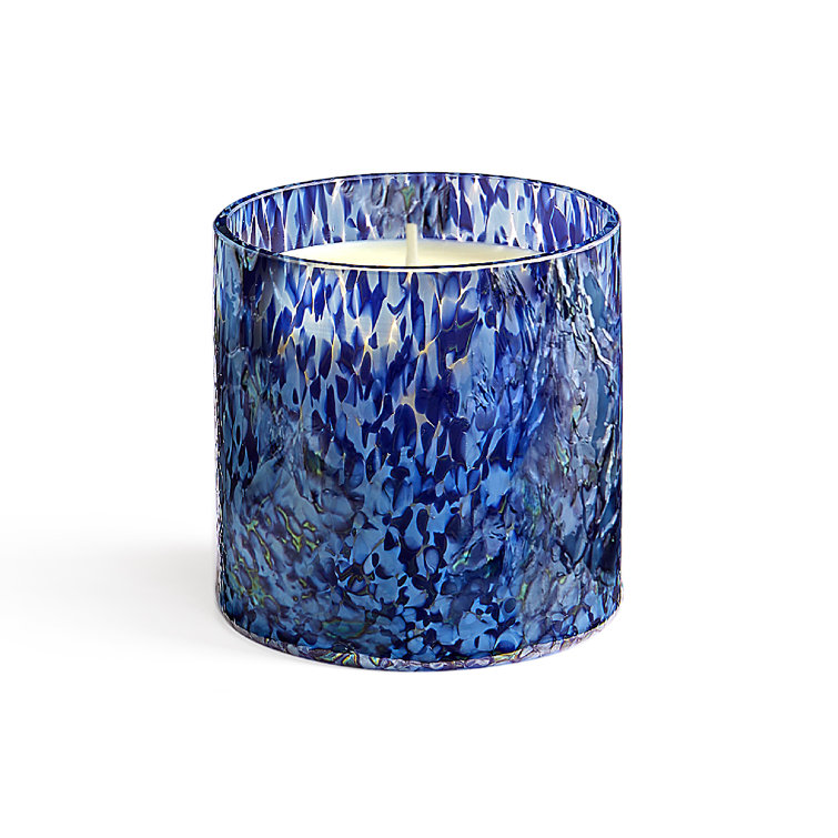 15.5oz Blue Soy Scented Candle with Amber and Lavender
