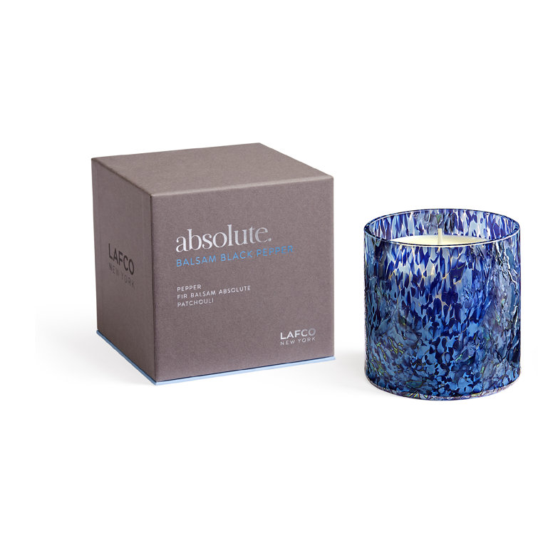 15.5oz Blue Soy Scented Candle with Amber and Lavender