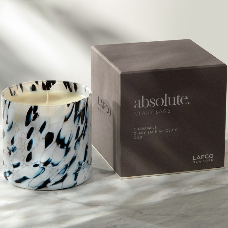 Hand-Blown Glass Clary Sage Scented Soy Candle