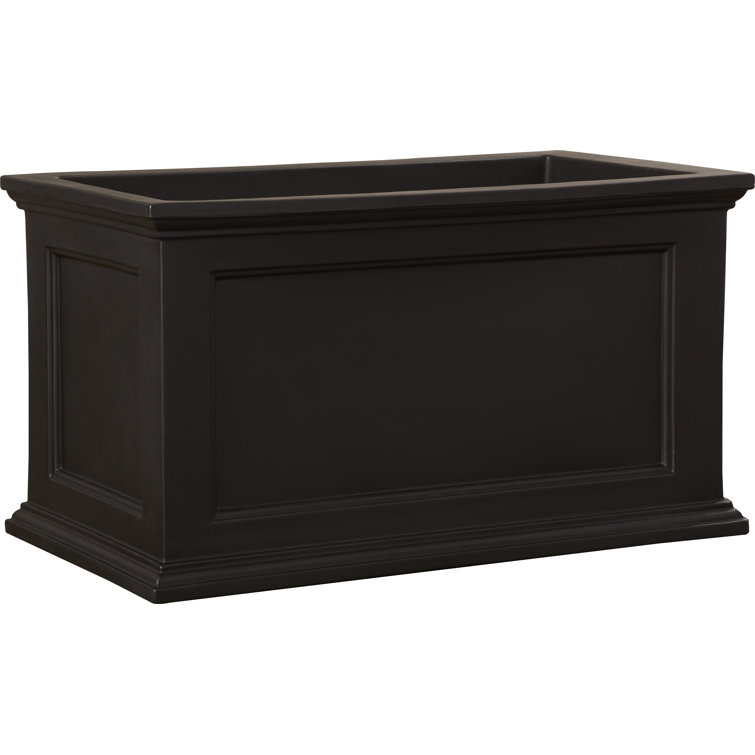 Fairfield 36"x20" Classic Black Self-Watering Polyethylene Planter