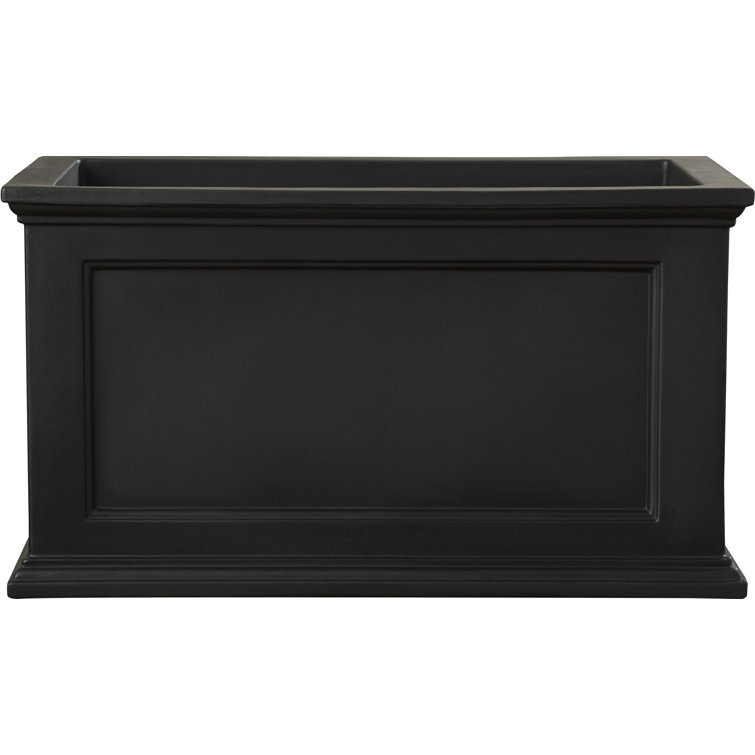 Fairfield 36"x20" Classic Black Self-Watering Polyethylene Planter