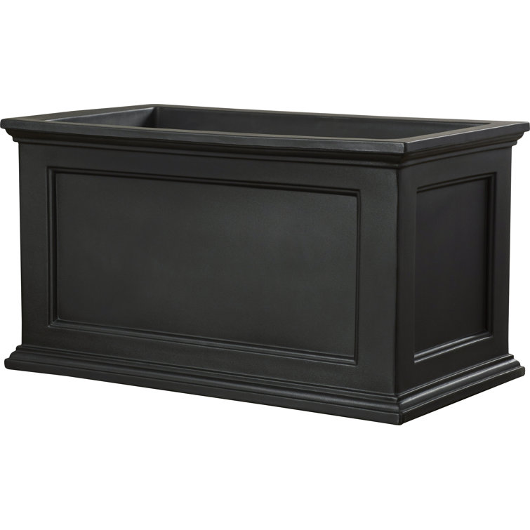 Fairfield 36"x20" Classic Black Self-Watering Polyethylene Planter