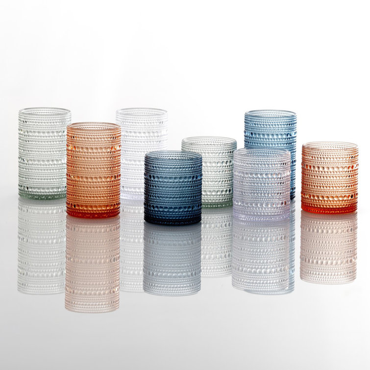 Sage Acrylic Beaded Outdoor Iced Beverage Glass Set