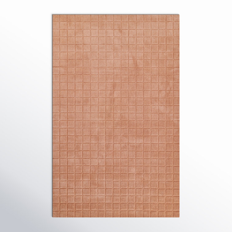 Handmade Blush Wool Tufted Rectangular Area Rug 2' x 3'
