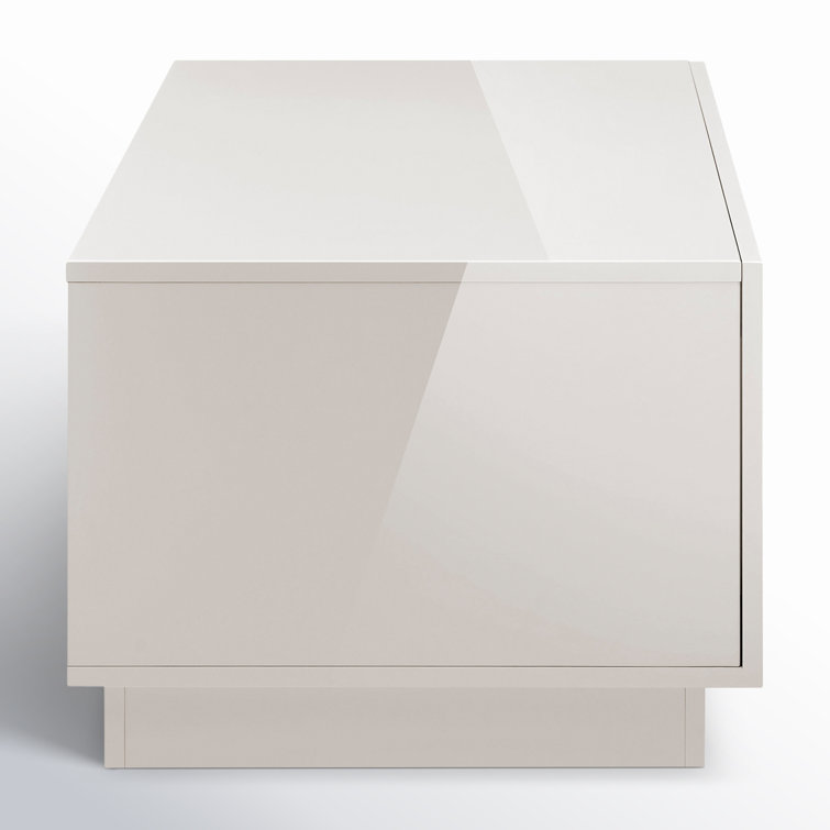 Gray Gloss Rectangular MDF Coffee Table with Storage