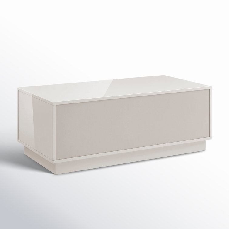 Gray Gloss Rectangular MDF Coffee Table with Storage