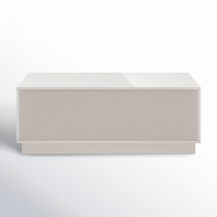 Gray Gloss Rectangular MDF Coffee Table with Storage